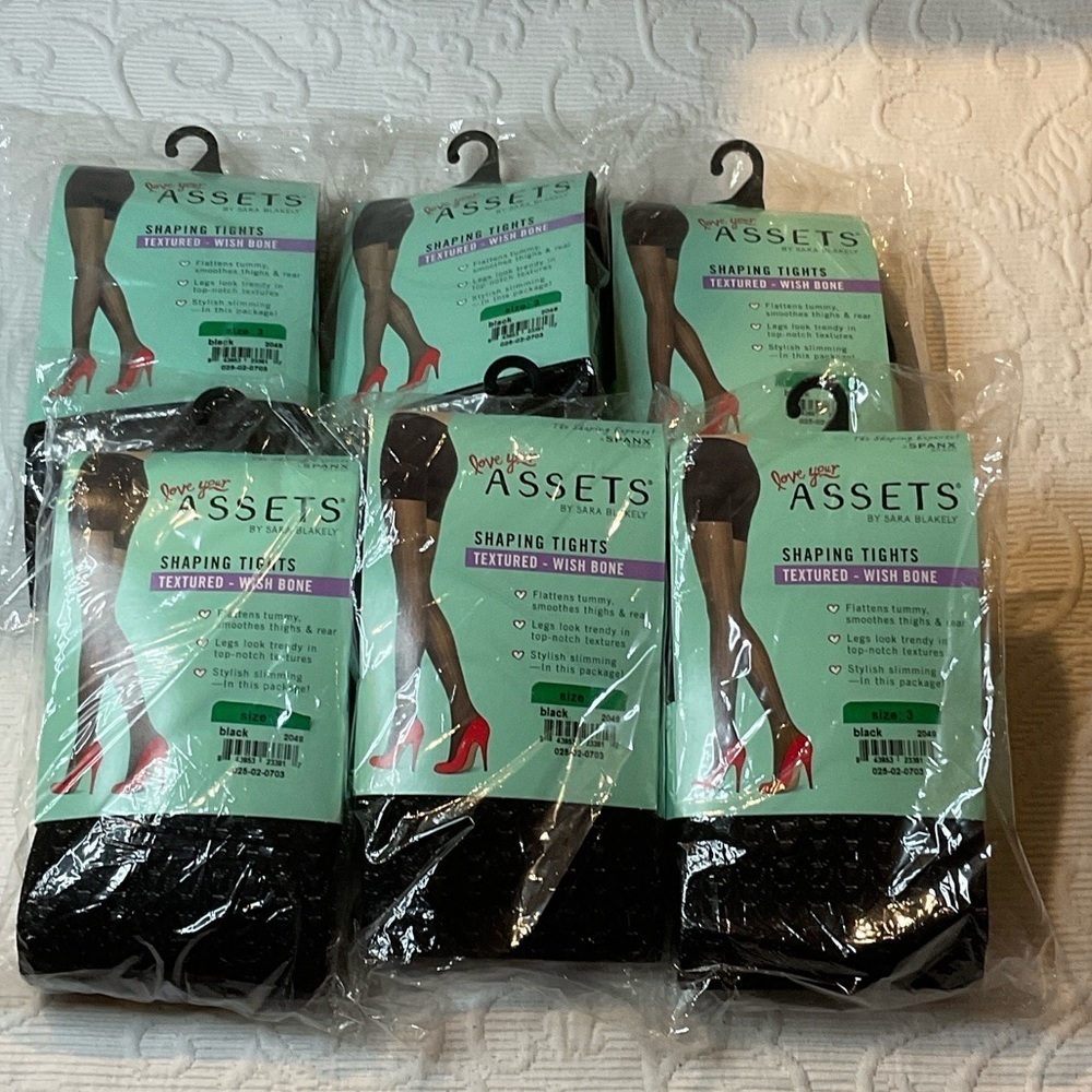 SPANX Love Your Assets Black Shaping Tights Wishbone. 2 pairs per purchase